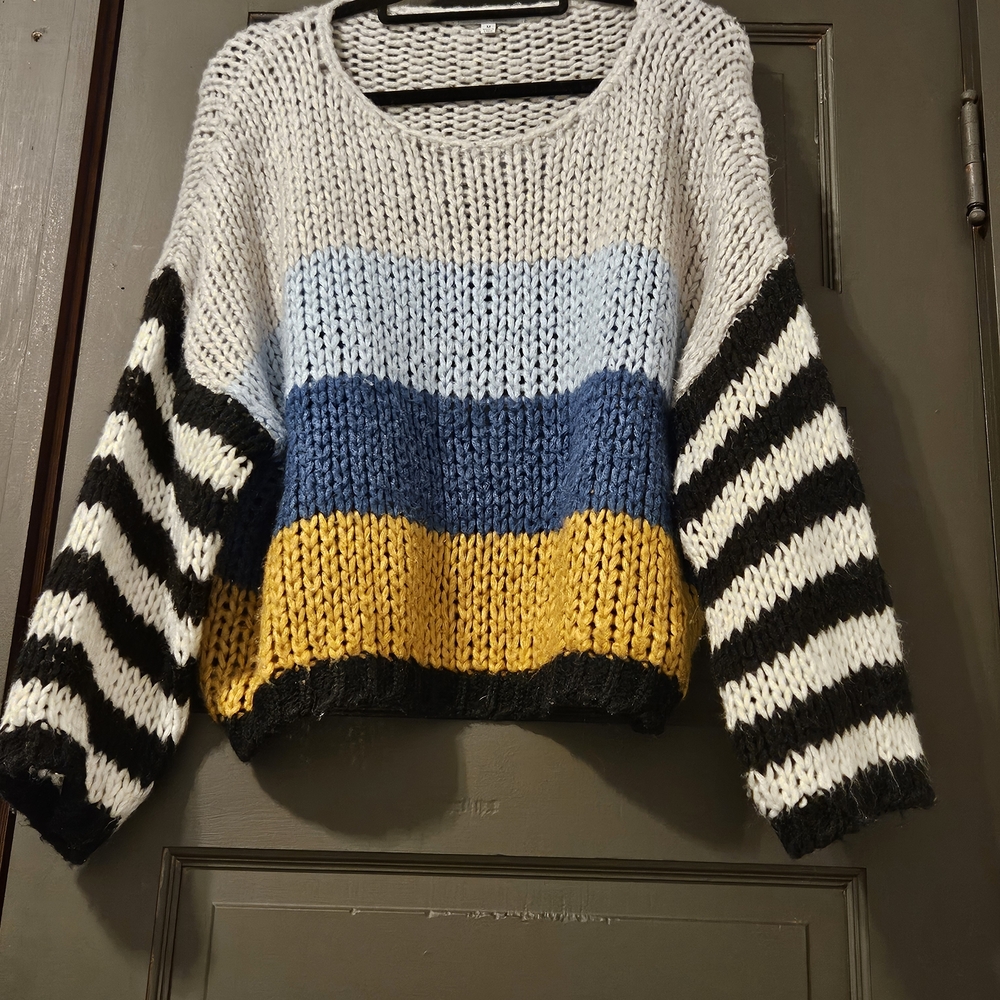 FAVLUX Multicolor Striped Knit Sweater